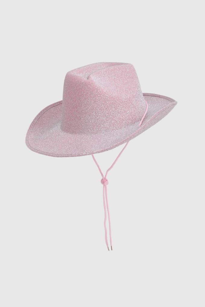 boohoo Dames Roze Glitter Cowboyhoed
