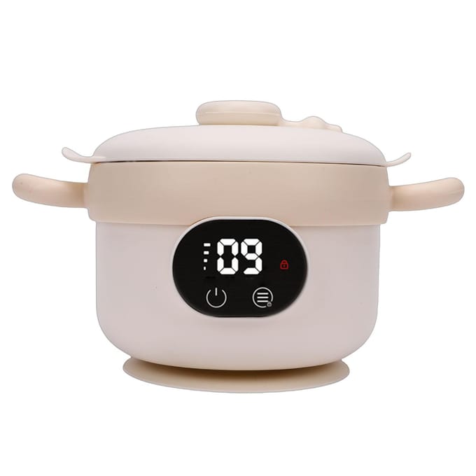 Constante Temperatuur Babyvoeding Kom Oplaadbare Waterloze Verwarming Baby Voeding Kom Type 1 beige