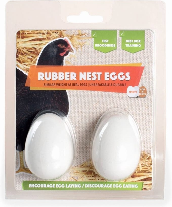 Olba Blister 2 Stuks Rubber Nest-Ei Bruin 56mm - Broeden - 56 mm Bruin 2 stuks