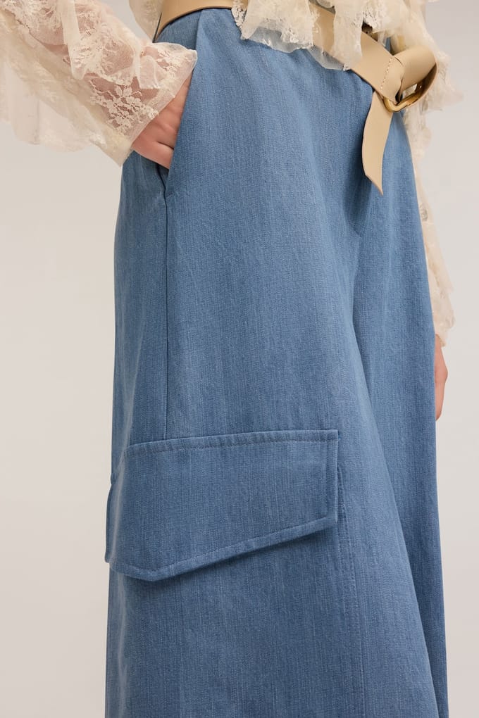 Motivi Lyocell Bermuda Shorts With Cargo Pockets Light Blue Taglia: 36 | Pantaloni cargo Outlet | Donna | Blu