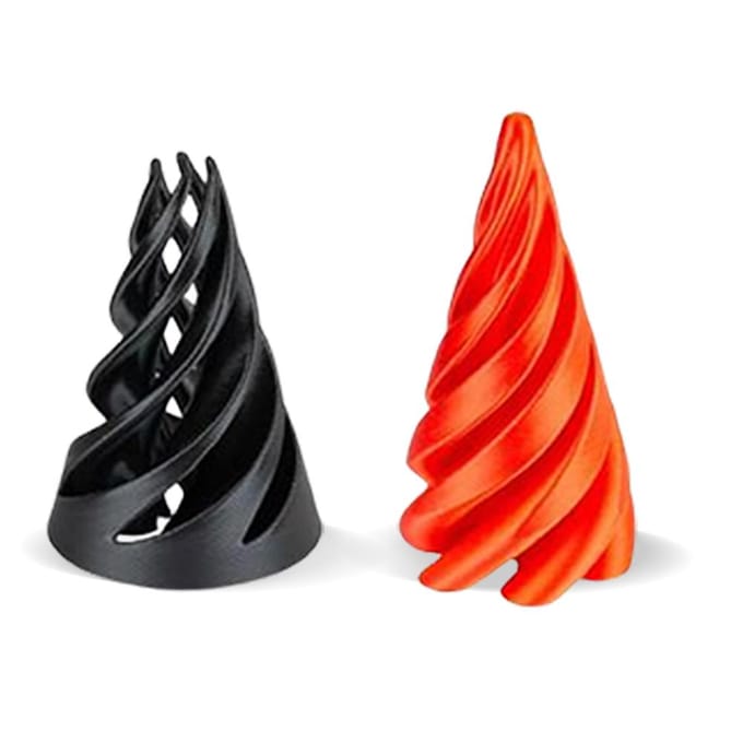3D-geprint spiraalvormig kegelspeelgoed Onmogelijke piramide-doorgangssculptuur Doorgangspiramide-fidgetspeelgoed Mini-werveldraad-illusie red