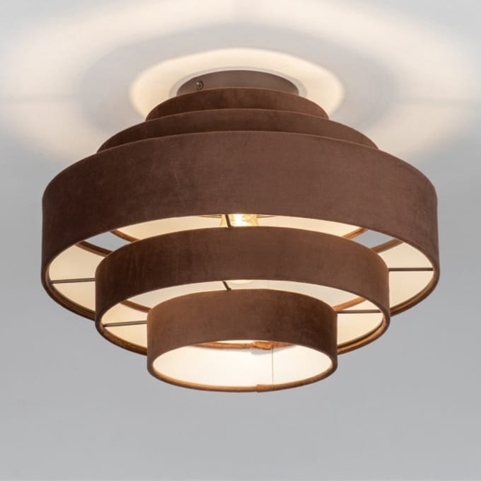 Lumidora Plafondlamp 75420 - Plafonniere - POLIGNANO - E27 - Bruin - Metaal - ⌀ 40 cm