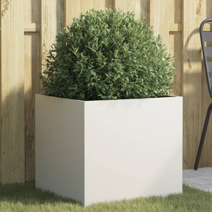 vidaXL - Plantenbak - 49x47x46 - cm - staal - wit