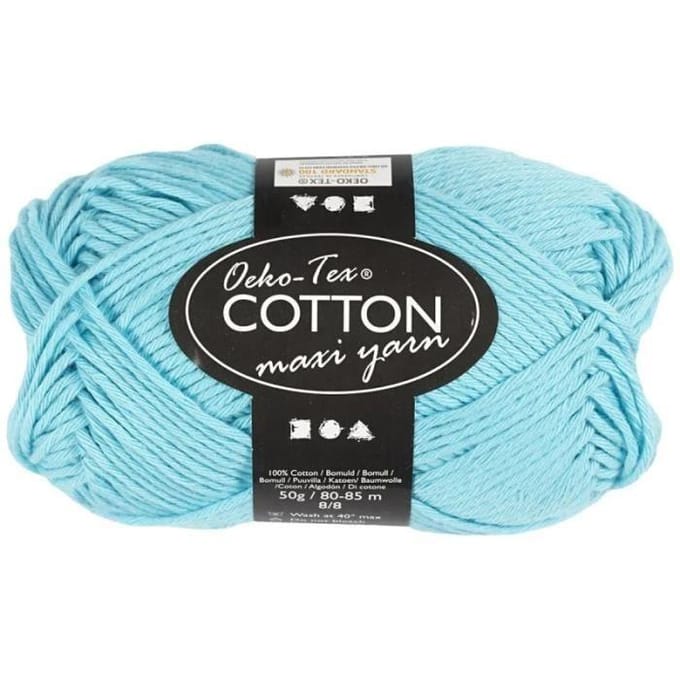 Creativ Company - Cotton yarn Size 8/8 L: 80-85 M Turquoise - 50gr.