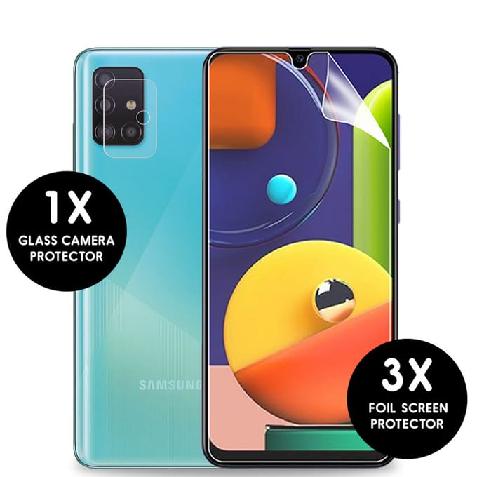imoshion Screenprotector Folie 3 Pack + Camera Protector Glas voor de Samsung Galaxy A51