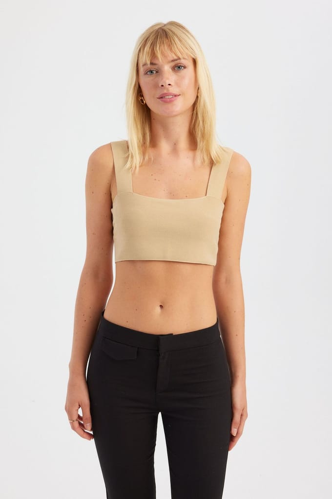 Vierkante Hals Crop Top