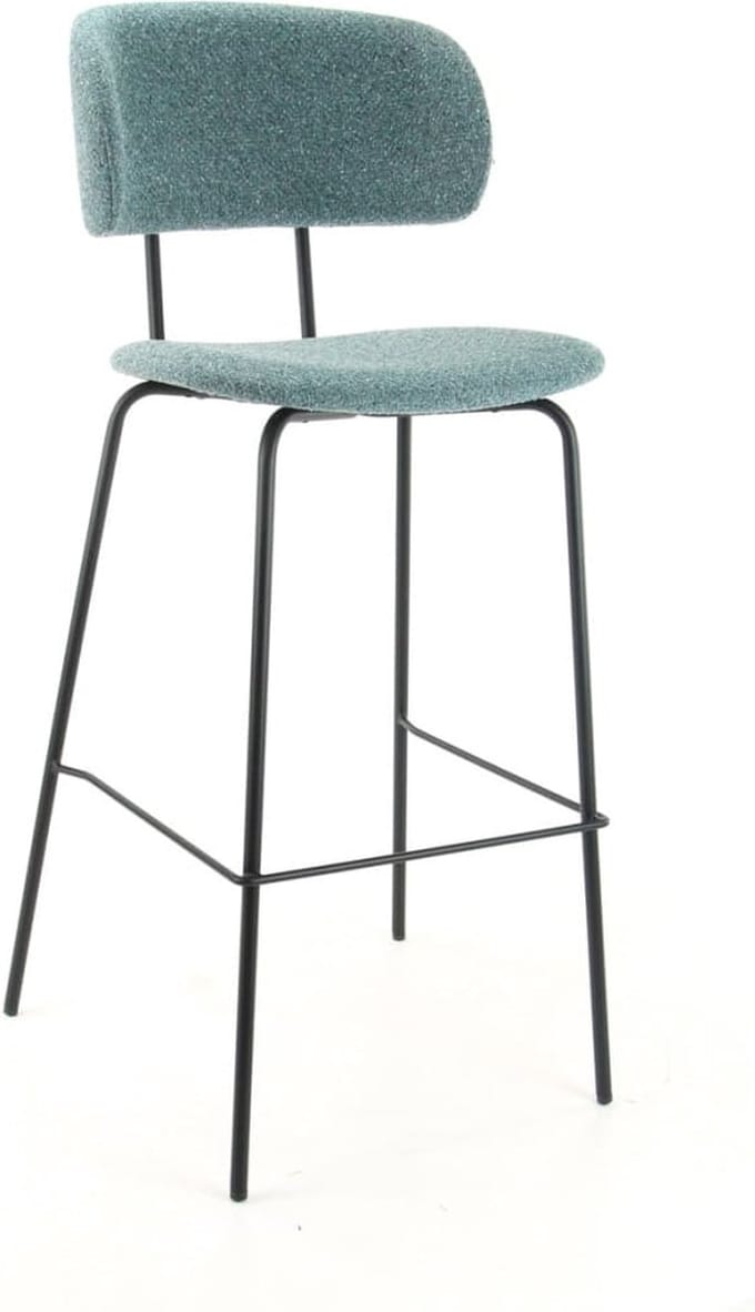 Workliving Barkruk Hoog Bo RS - Boucle Petrol - 82 CM