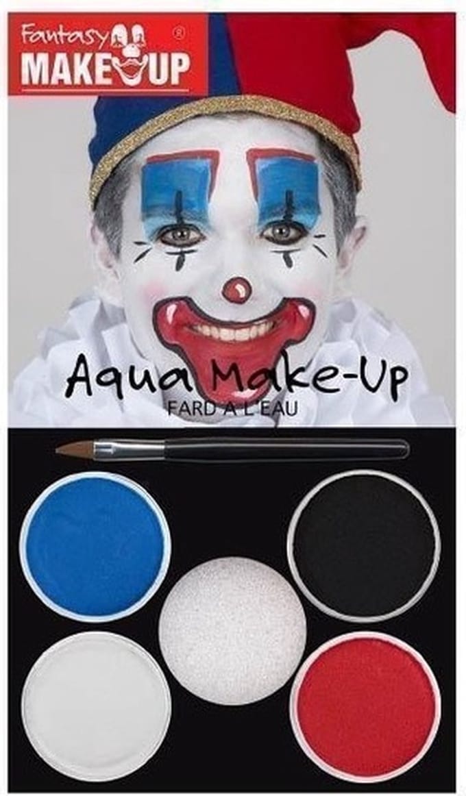 Schmink set horror clown 5 kleuren - Clown schminken - Halloween/themafeest make-up