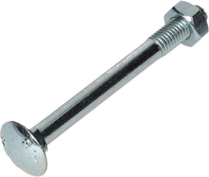 Slotbout + moer M6X80 verzinkt - 4 stuks