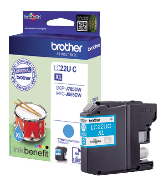 Brother Inktcartridge LC-22UC XL Cyaan Hoge capaciteit