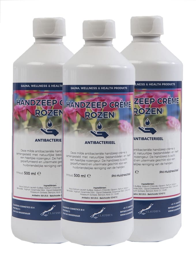 Handzeep Crème Rozen 500 ml - set van 3 stuks