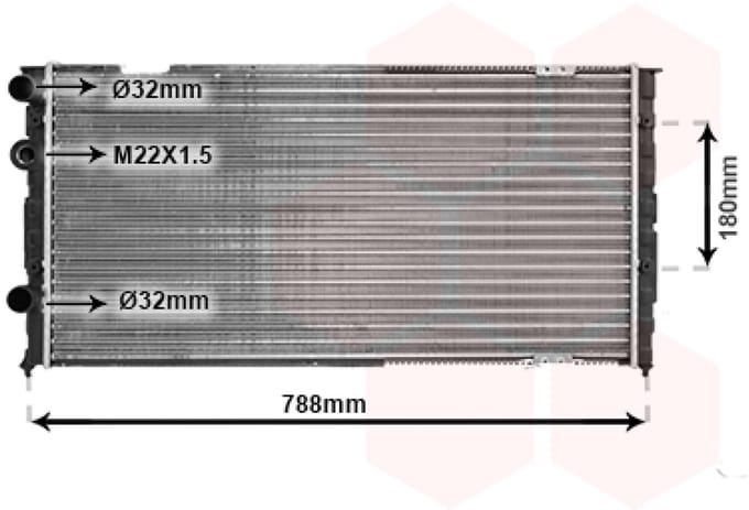 Van Wezel - RADIATOR VOOR VW PASSAT B3 1988-1993 357121251