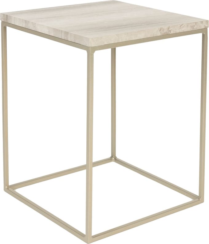 Zuiver Stray Bijzettafel Vierkant 35x35 cm Marmer/ Metaal Grijs