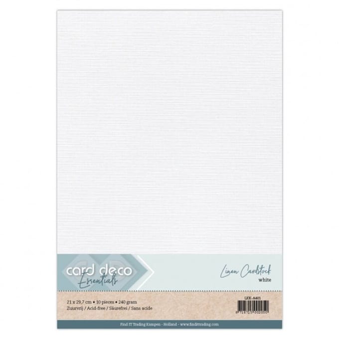 100 vel Wit A4 Linnenkarton 240 grams - 21 x 29,7 cm - Gratis verzonden