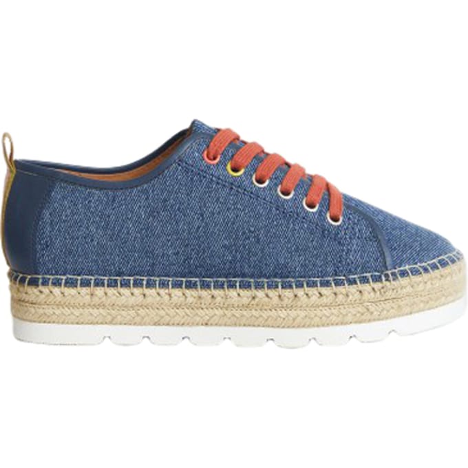 White Stuff Espadrille Lace Up Flatforms Chamb Blue Taglia: 7 | Espadrillas Outlet | Donna | Blu