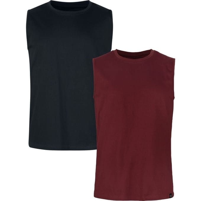 R.E.D. Rock-Engineered Design Zwarte/grijze basic T-shirts met knoopsluiting - Heren - S
