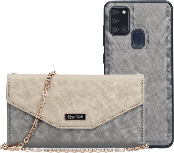 Casetastic Clutch Samsung Galaxy A21s (2020) - Goud/Silver