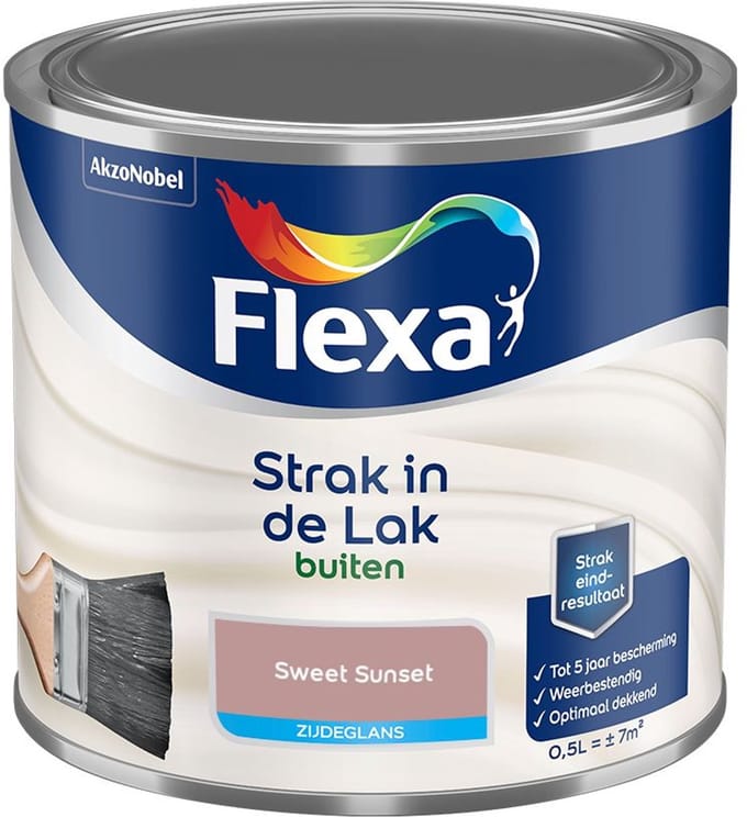 Flexa - Strak In De Lak Buitenlak Zijdeglans - Sweet Sunset - Mengverf - 500 Ml