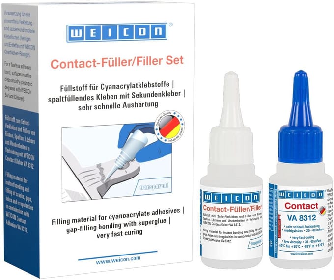 WEICON Contact-Vuller Set – Transparant – 500 ml – Lasnaadlijm