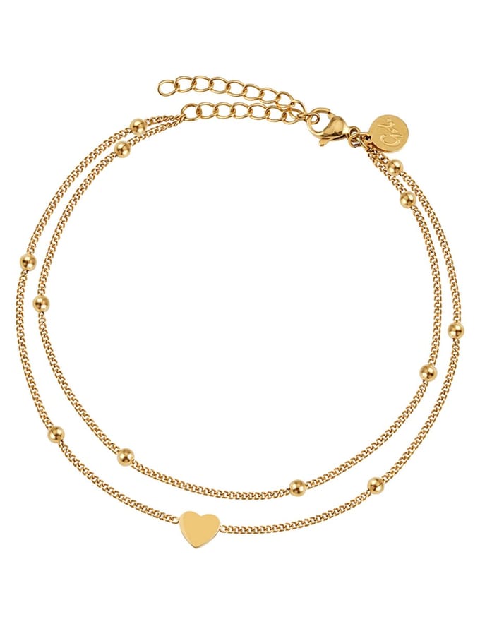 good.designs Enkelketting met hartvormig hangertje
