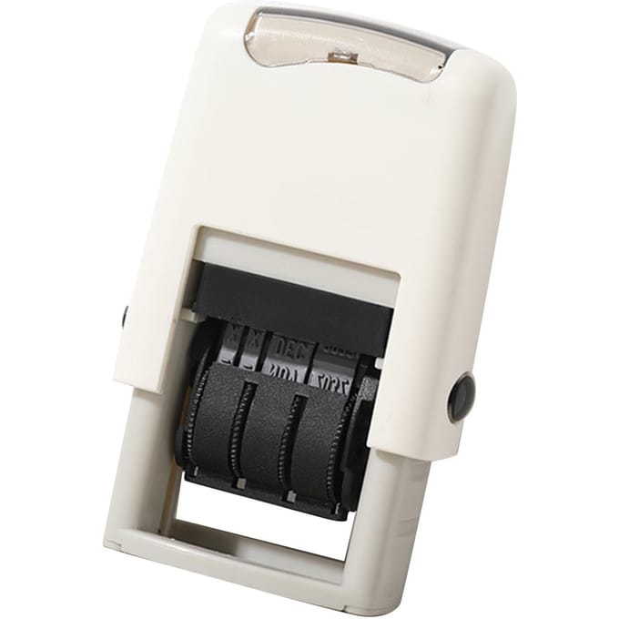 Datumstempel 25x2.8mm Engelse Datum Duidelijke Afdruk Sneldrogend Verstelbare Zelfinktende Stempel Zwart white