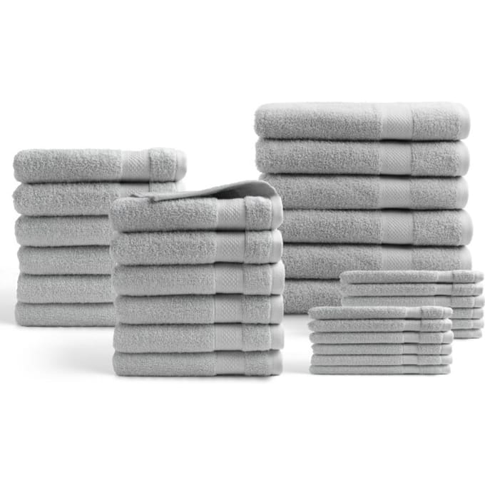 DoubleDry Handdoeken 30-delig set - Hotel kwaliteit 500 g/m2 - Lichtgrijs