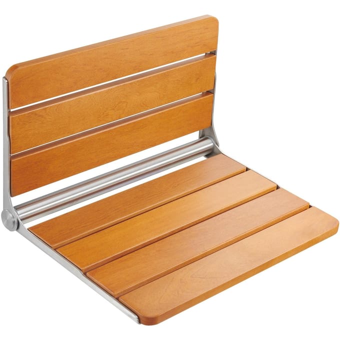 Opklapbare Teak Douchestoel 20,9'' x 16'' Wandmontage Douchebank 500 lbs
