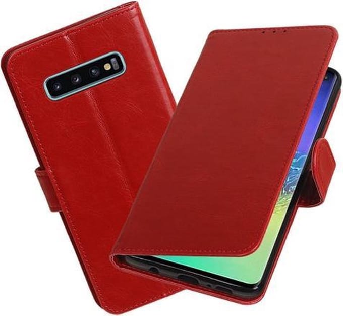 Motief Bookstyle Hoesje voor Samsung Galaxy S10 Plus Rood