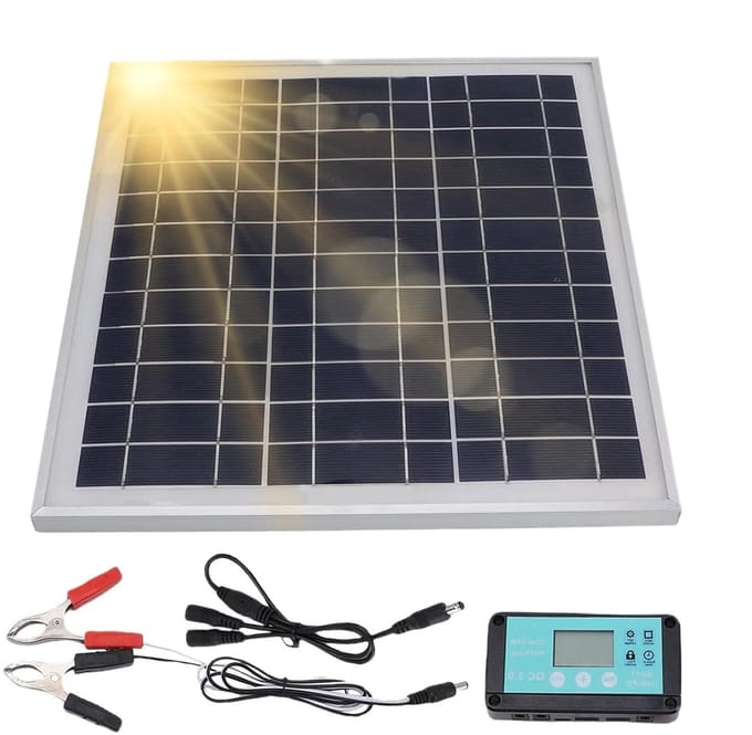 Zonne Energie Kit - Draagbare Lader - Batterij Opladen - Waterdichte Controller - 100W Paneel - Zwart