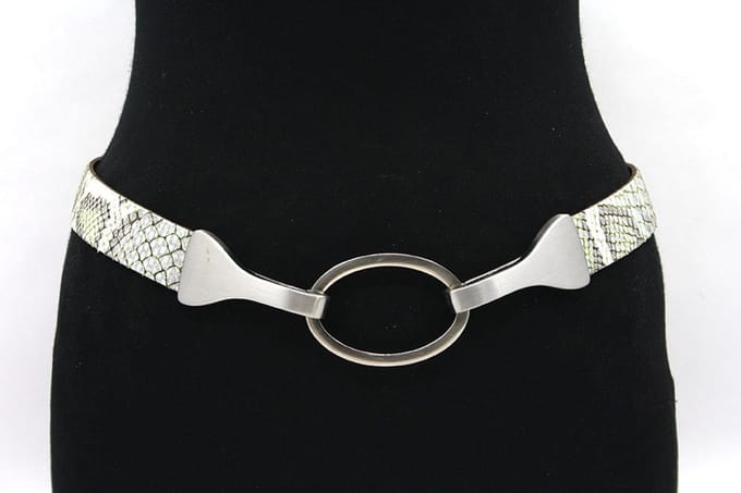 Dames afhangriem groen pastel - 3 cm breed - Leer - Brede riem - Casual chique - Maat 90