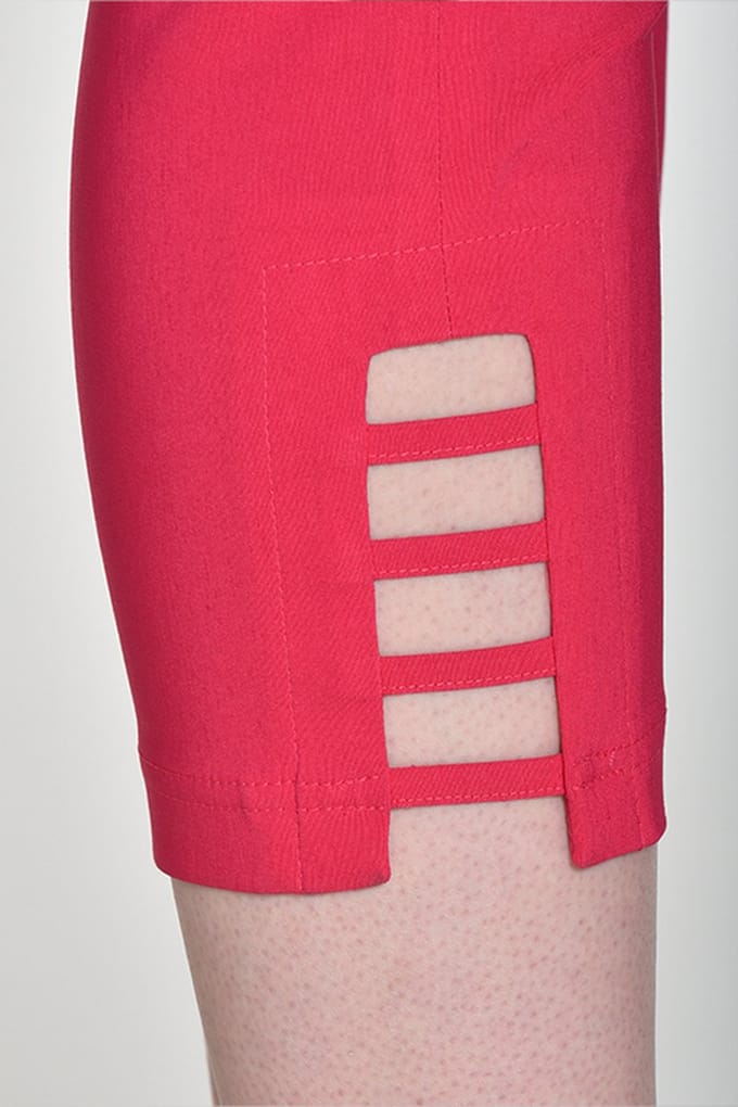 Robell Lena09 Dames Comfort Stretch 7/8 Pantalon - Rood - Maat52