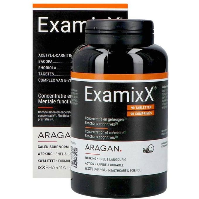 ixX Pharma ExamixX | Geheugen, concentratie Bacopa & Rhodiola 90 Gecomprimeerde tabletten