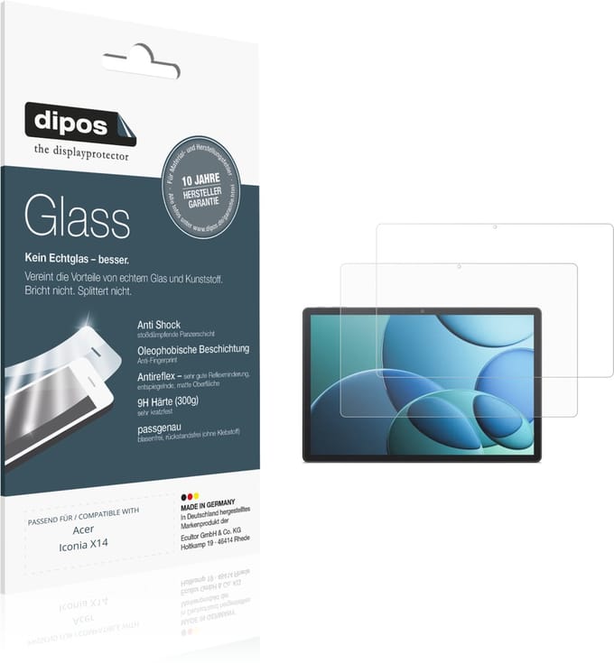 dipos – 2x Matte Pantserfolie geschikt voor Acer Iconia X14 | 9H Screenprotector