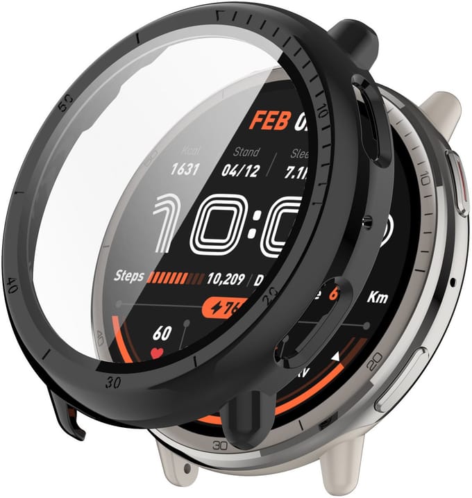 Strap-it Hard case hoesje met screenprotector - geschikt voor de Amazfit Active 2 (zwart)