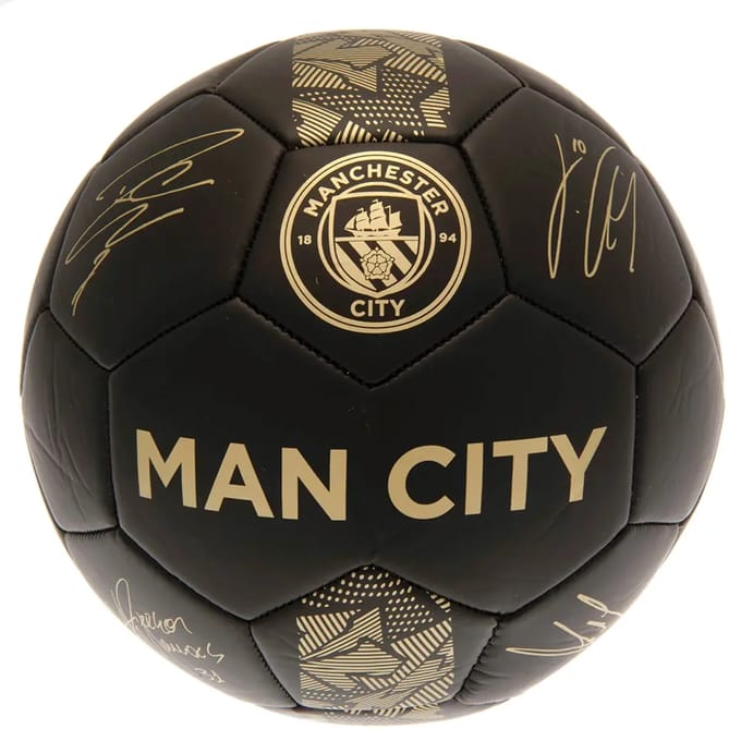 Manchester City voetbal - maat 5 - inclusief handtekeningen