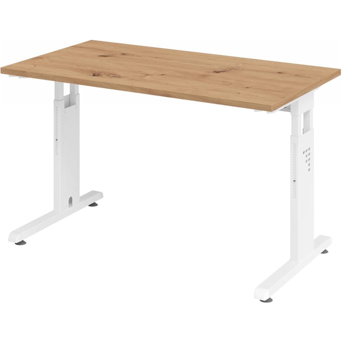 MEGA 612 W | Bureau - Tafelhoogte I In hoogte verstelbaar 120 x 67 Essen-Eik/Wit