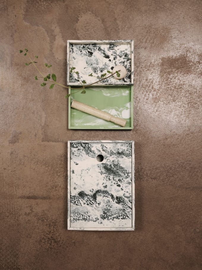 Ferm Living Mist Dienblad - emerald off white - 10 x 15 cm