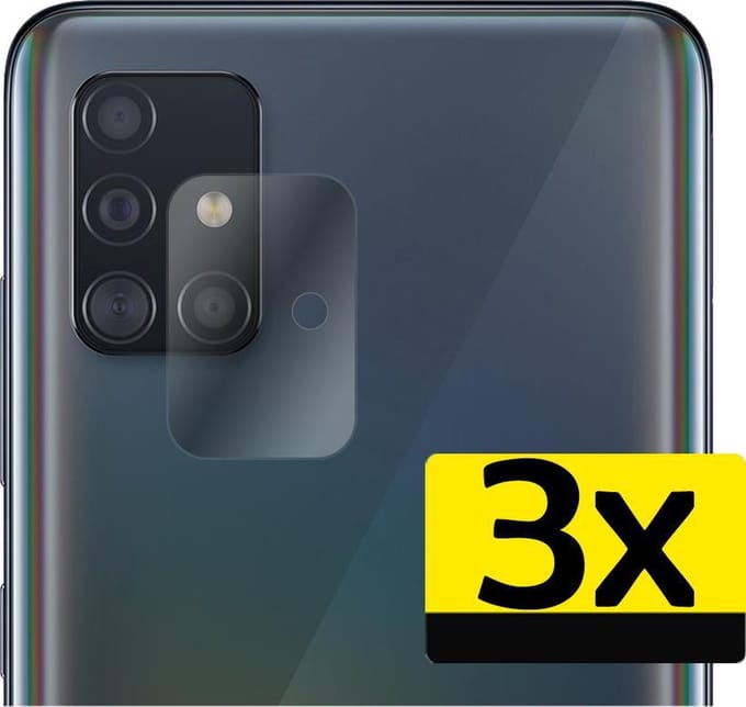Camera Lens Protector - Geschikt voor Samsung Galaxy A51 - 3 Stuks - Camera Screenprotector - Beschermglas - Gehard Glas - Tempered Glass - Screen Protector
