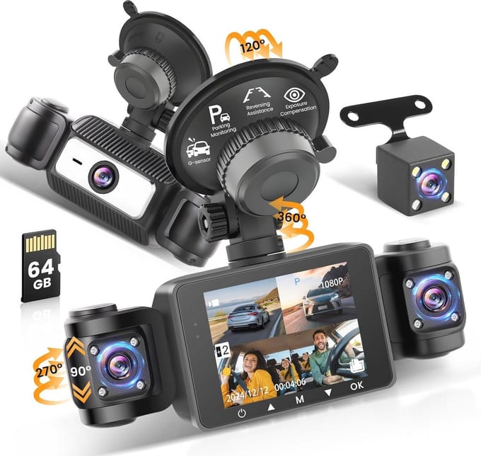 Dashcam 1080P Auto Camera met 2.4'' IPS Scherm en 170° Groothoek