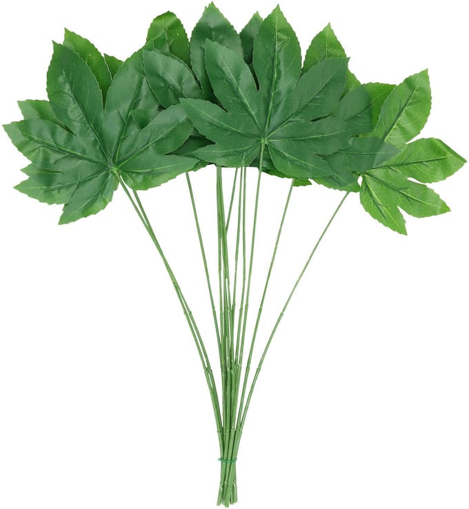 Aralia blad met steel groen L61.5cm 12st, 12 Stück
