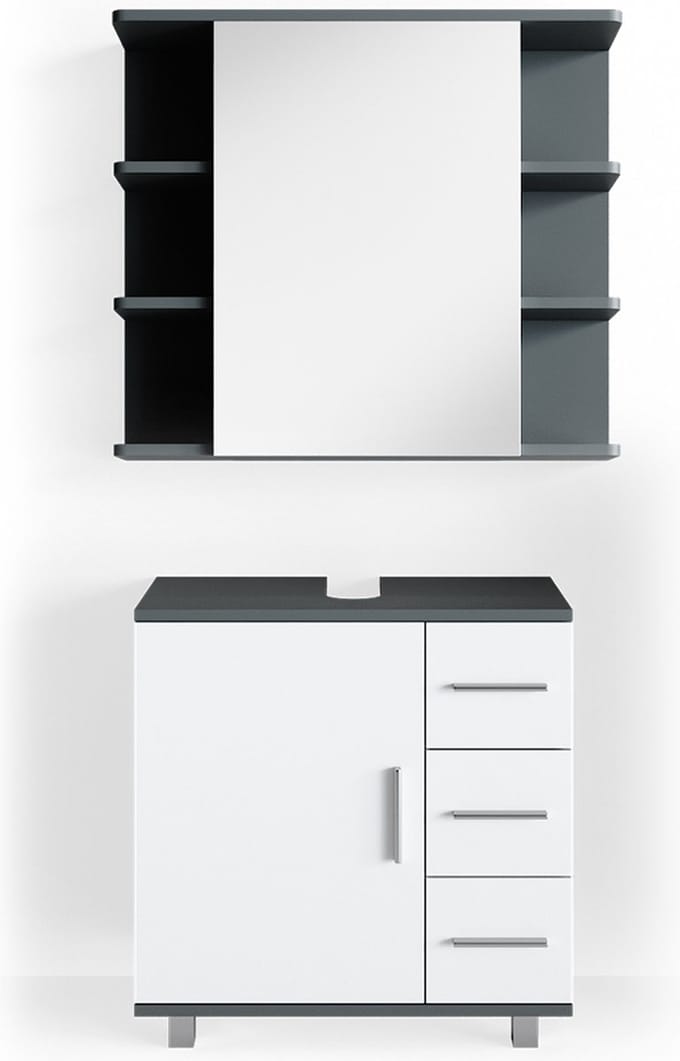 Vicco Badkamermeubel set Ilias, Antraciet, 2-delig