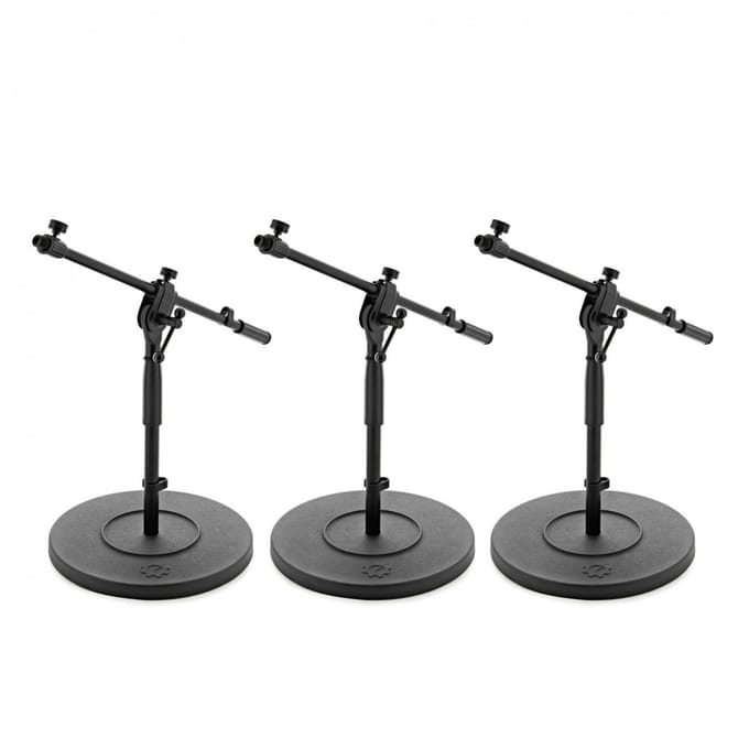 G4M Kort Telescopisch Microfoonstatief met Gegoten Basis, 3 Stuks