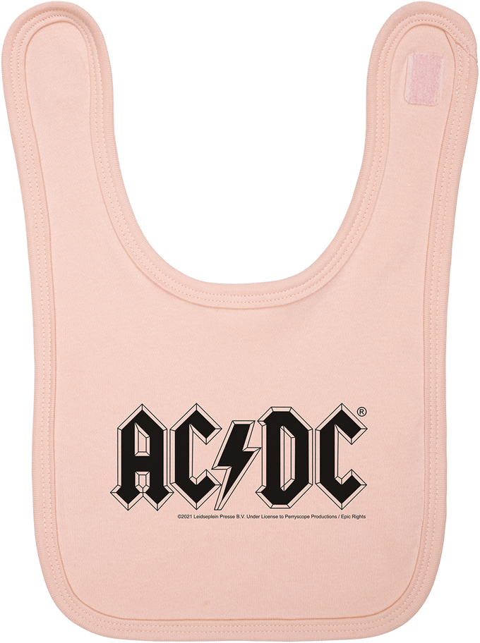 AC/DC Slabbetje - Metal-Kids - Logo - voor Kinderen - lichtroze