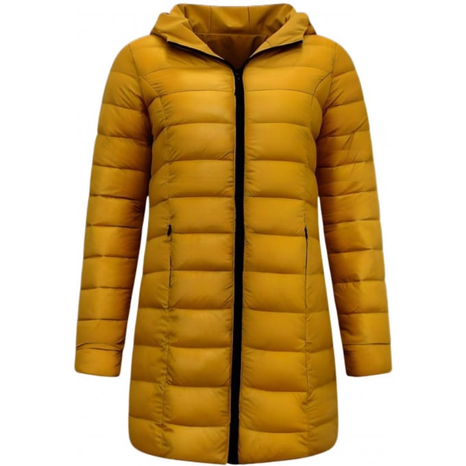 Puffer Jas Dames Parka - Dubbelzijdig - Slim Fit - 2161A - Geel