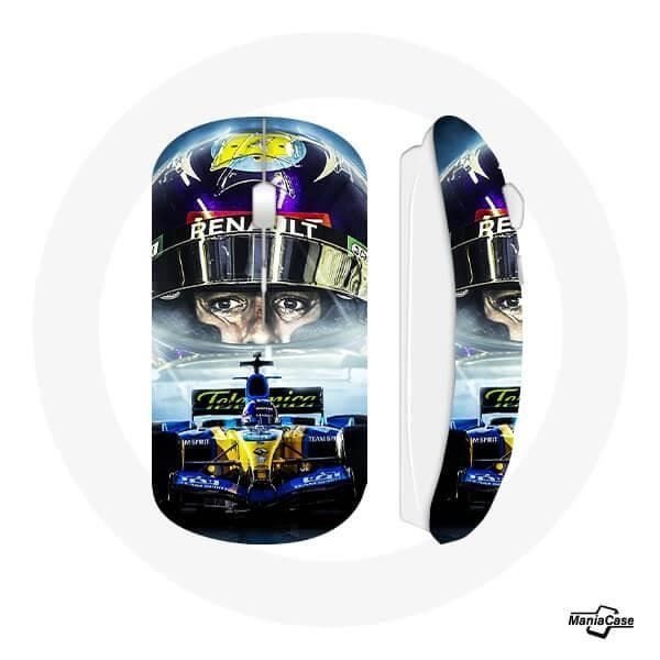 Souris Sans Fil - Fernando Alonso - Formule 1 - Bleu - USB Wi-Fi - Compatible Mac et PC
