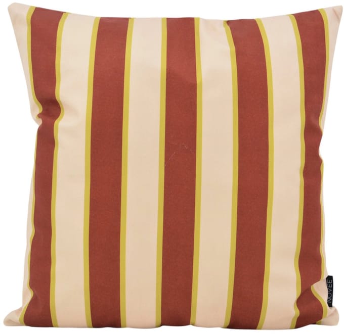 Riviera Stripe Crème/Roest Kussenhoes | 45 x 45 cm | Katoen/Polyester