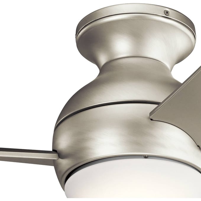 KICHLER LED plafondventilator Sola, IP23 nikkel