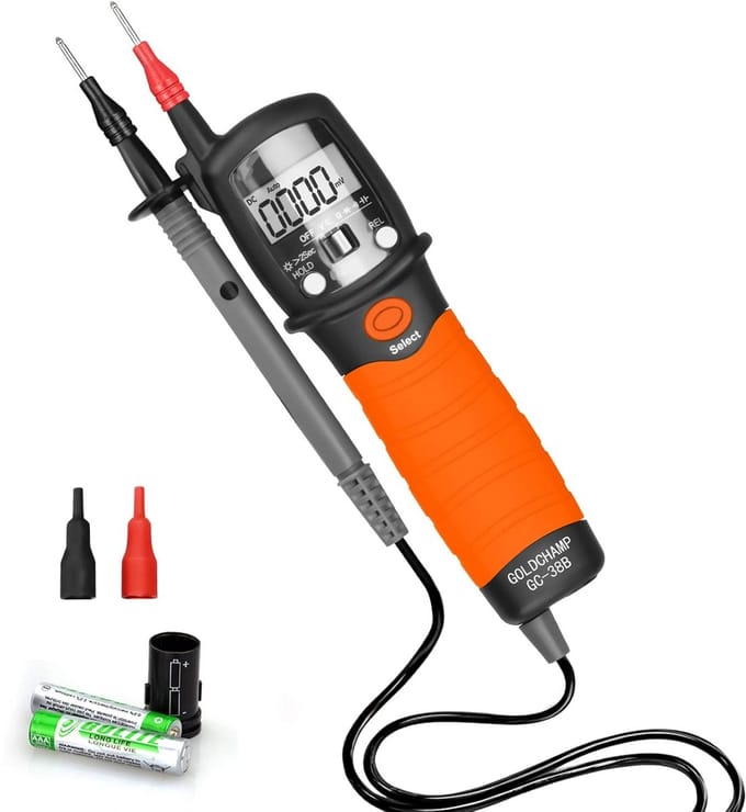 Digitale Multimeter Pen - Spanning Tester Meter - Elektrische Metingen - Automatische Bereik - 200g - Oranje