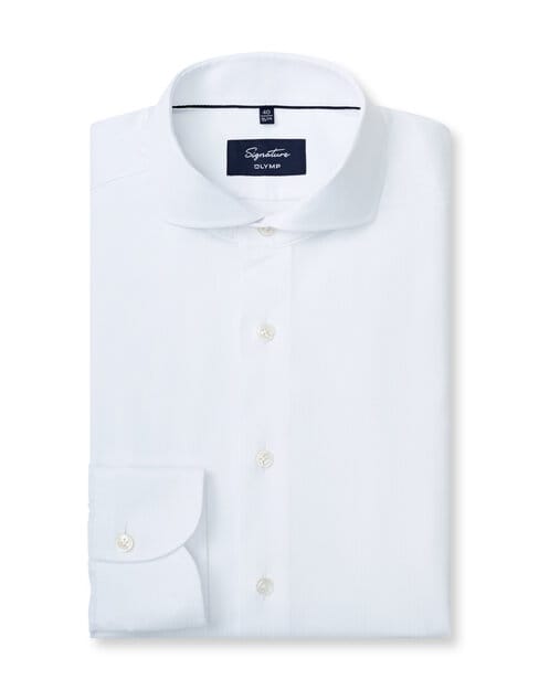 OLYMP Signature Overhemd, Tailored Fit, Signature Cutaway, Wit