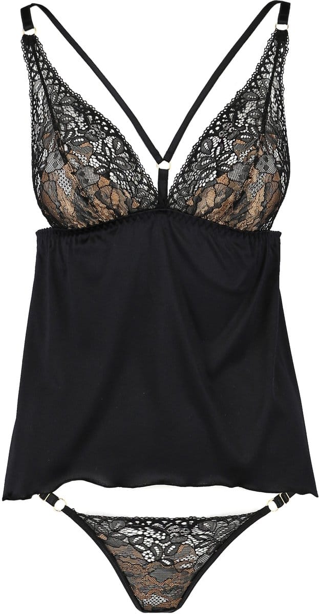 Chemise Divine & thong black XXL/XXXL